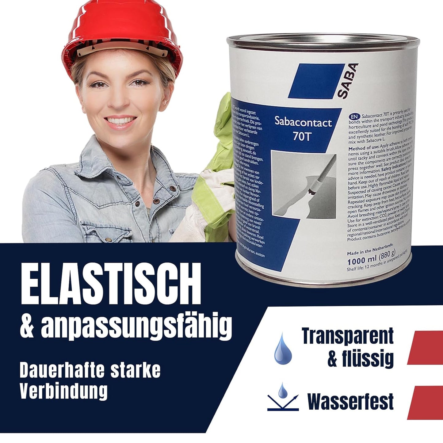 abacontact 70T PVC-Kleber, wasserfester PVC-Kleber, Planenkleber 250 ml, Kleber für Teichfolien, Kleber mit Flicken, PVC-Kleber wetterfest, Kleber für Schlauchboote, LKW-Planen Reparatur, Sabacontact 250 ml, Planenkleber Set, Planen Reparaturkleber.