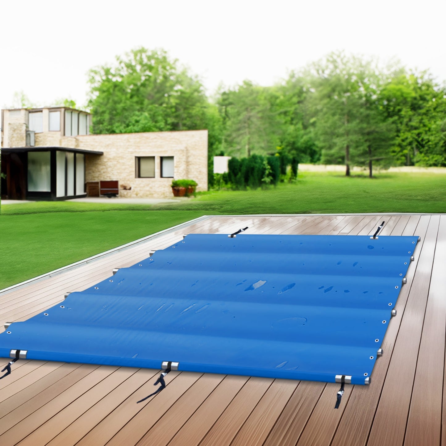 maßgefertigte Sommer-Poolabdeckung – rechteckig, Premiumqualität, wetterfest, robust und pflegeleicht, erhältlich in 15 Farben