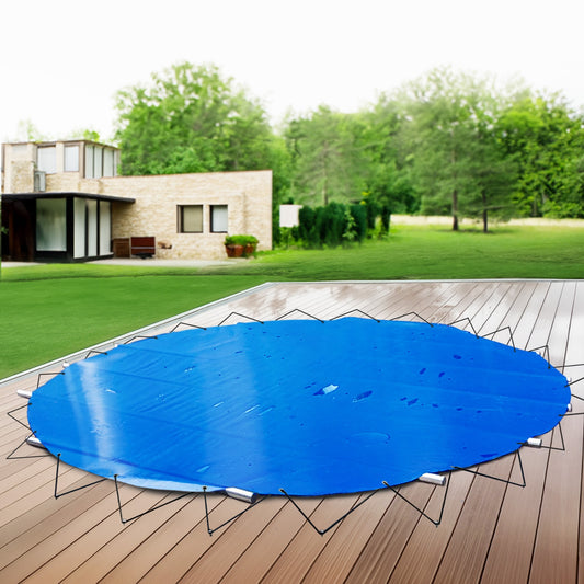 maßgefertigte Sommer-Poolabdeckung – oval, Premiumqualität, wetterfest, robust und pflegeleicht, erhältlich in 15 Farben